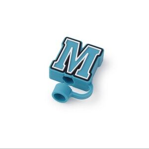 NWT Target Bullseye Playground Monogram "M" Straw Topper in Teal Green